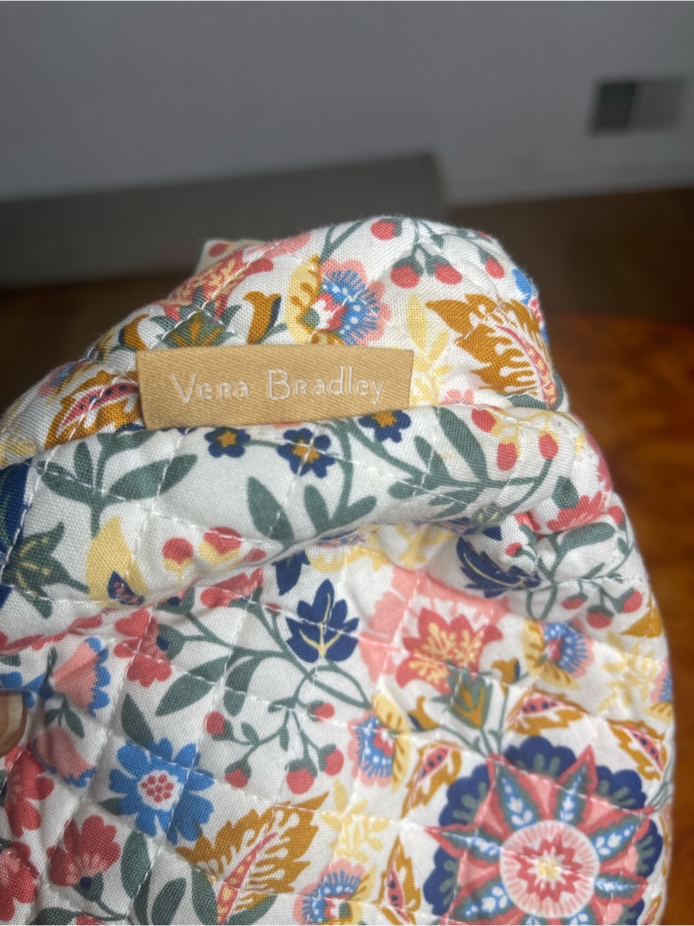 Vera Bradley Quilted Floral Tote in White, Pink, Blue, Green - Picture 7 of 7